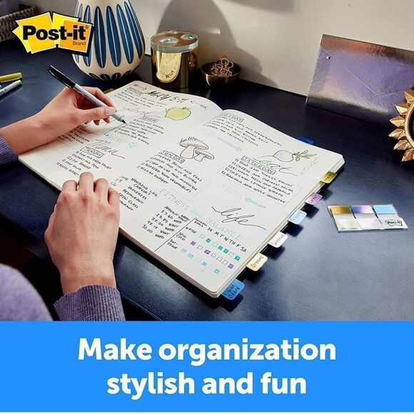 NWT Post-It Foil Tabs, Iridescent Colors, 36 Tabs/Pack - Picture 5 of 9